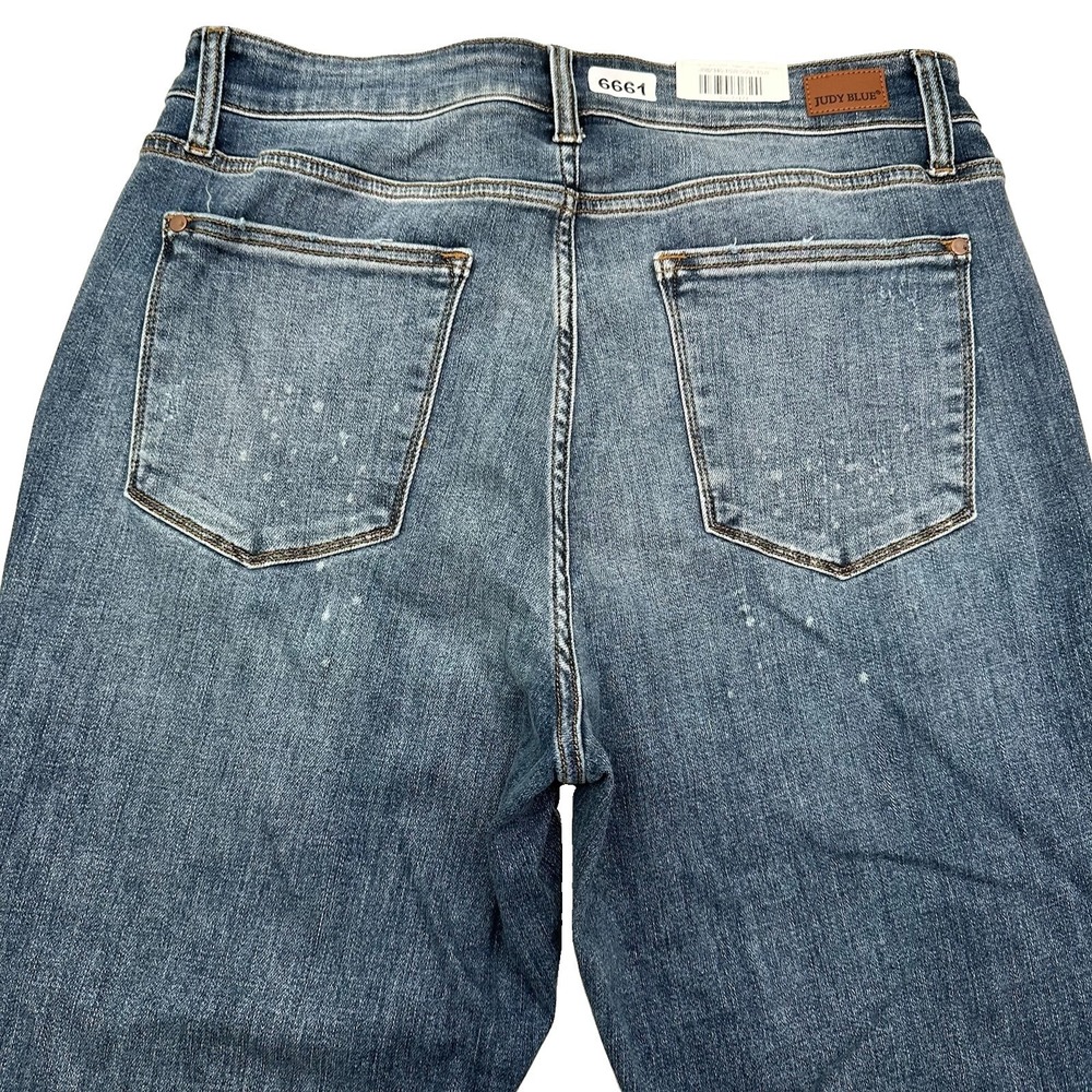 NEW Judy Blue Boyfriend Fit Jeans Women 16W (34x30) High Waist Stretch Medium